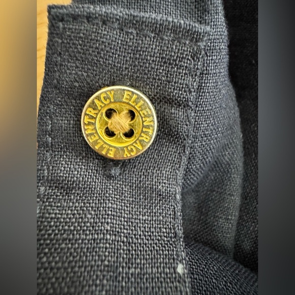 NWOT Women’s Ellen Tracy Roll Tab Shirt Sleeve 100% Linen Tunic 1/4 Zip Top S - Picture 6 of 7